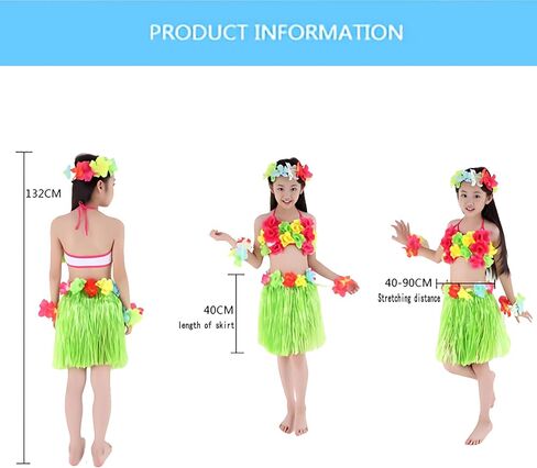 15.7 Inch Colorful Hawaiian Grass Skirt Beach Party Dance Grass Skirt for Luau Parties, Birthdays, Prom Dresses, Holiday Shows, Celebration Parties (Green) in Saudi Arabia