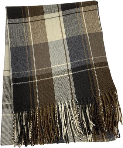 Mawjom Cold Weather Scarf with Scottish Tartan Plaid Soft Warm Winter Shawl Wrap with Fringes for Women Men in Saudi Arabia
