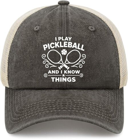 I Play Pickleballs and I Knows Things Hat for Men Fashion Washed Distressed in Kuwait