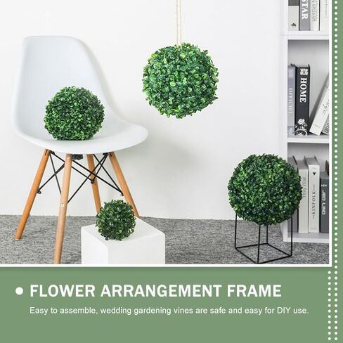 PRETYZOOM 4Pcs Grass Ball Rack Flower Arrangement Cage 9.84" Artificial Topiary Ball Support Decorative Flower Frame for Garden Wedding Party DIY Floral Display in Kuwait
