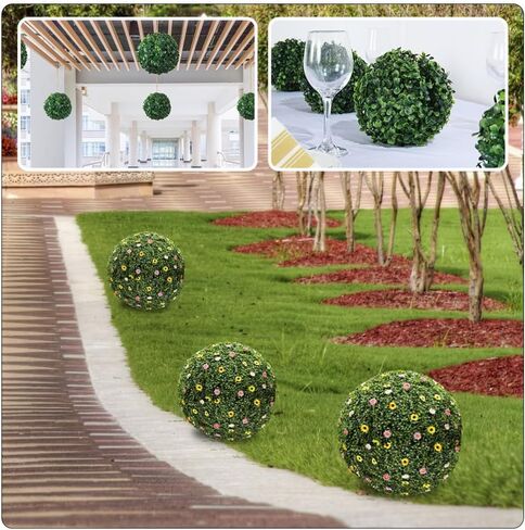 PRETYZOOM 4Pcs Grass Ball Rack Flower Arrangement Cage 9.84" Artificial Topiary Ball Support Decorative Flower Frame for Garden Wedding Party DIY Floral Display in Kuwait