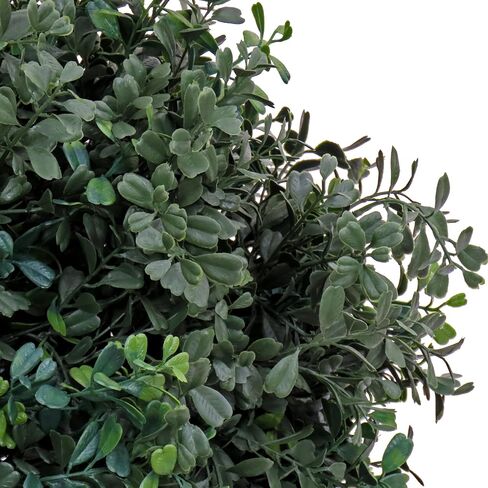 National Tree Company 2 ft Artificial Boxwood Single Ball Topiary, Realistic Fake Tree Potted Plant, Black Nursery Pot in Kuwait