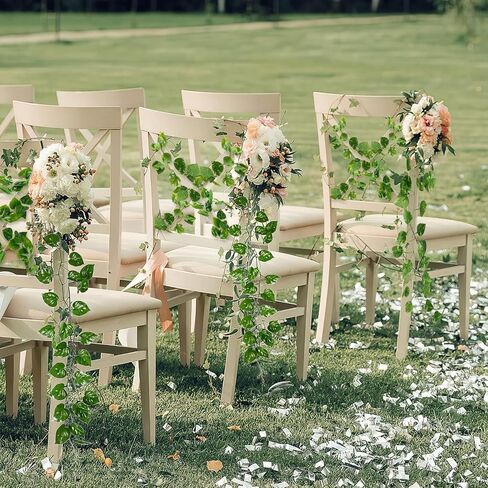 12PCS Artificial Ivy Garland Fake Vines, Faux Pothos Greenery Hanging Plant Leaves, Realistic Vine for Home Wall Wedding Party Indoor Outdoor Decor in Kuwait