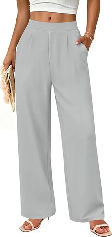 SEMARO Womens Summer Wide Leg Flowy Palazzo Pants High Waist Loose Beach Trousers Business Casual Dress Pants with Pockets in Saudi Arabia
