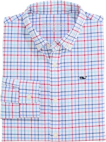 قميص أداء للأولاد من Vineyard Vines للأولاد من Bomb Pop Tattersall ذو وزن الريش in Kuwait
