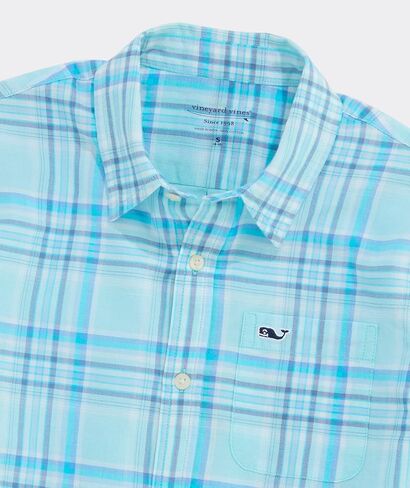 قميص Vineyard Vines للأولاد من القطن المنقوش بأكمام قصيرة (طفل صغير/طفل صغير/طفل كبير) in Kuwait