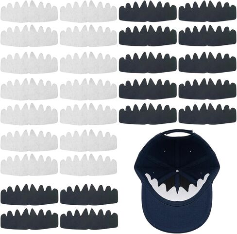 28Pieces 10 * 4inch Baseball Caps Inserts, Flexible Washable Reusable Hat Sweat Liner, Hat Liners Sweat Protection, Hat Shaper Insert, Hat Stiffener, Baseball Cap Sweat Liner (14 Black & 14 White) in Saudi Arabia