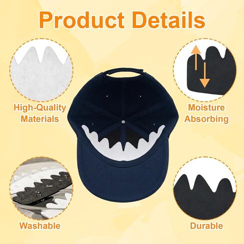 28Pieces 10 * 4inch Baseball Caps Inserts, Flexible Washable Reusable Hat Sweat Liner, Hat Liners Sweat Protection, Hat Shaper Insert, Hat Stiffener, Baseball Cap Sweat Liner (14 Black & 14 White) in Saudi Arabia