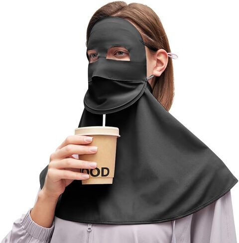 Women Sun Protection Full Face Mask Anti UV UPF 50+ Face Cover Breathable Sunscreen Neck Gaiter Cooling Face Scarf SLF7M066T in Saudi Arabia
