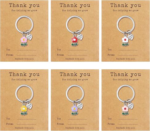 Giovanchi 1/6/9Pcs Teacher Appreciation Gifts Keychain Bulk Teacher Day Thank You for Helping Me Grow in Saudi Arabia