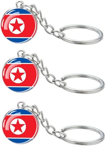 3 Pcs North Korea Flag Key Chain,Cool Keychain for Car Keys, Stainless Steel Keyrings & Keychains,Used for Home Decoration, Jewelry Hanging Decorations. in Kuwait