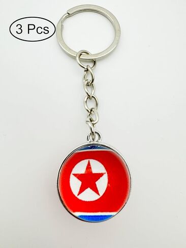 3 Pcs North Korea Flag Key Chain,Cool Keychain for Car Keys, Stainless Steel Keyrings & Keychains,Used for Home Decoration, Jewelry Hanging Decorations. in Kuwait