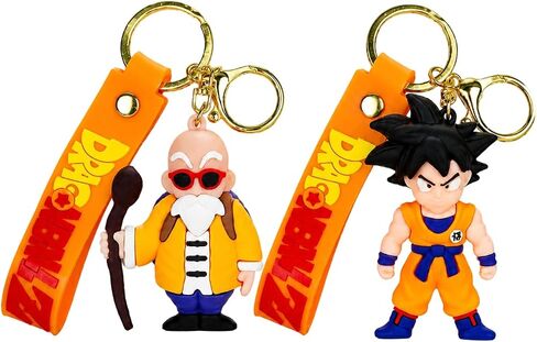 Cartoon keychain, cute cartoon character hanging decoration keychain, key ring pendant, 2-piece set in Saudi Arabia