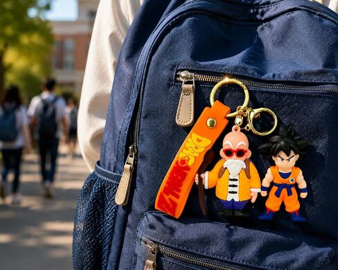 Cartoon keychain, cute cartoon character hanging decoration keychain, key ring pendant, 2-piece set in Saudi Arabia