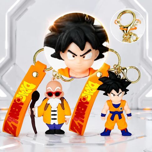 Cartoon keychain, cute cartoon character hanging decoration keychain, key ring pendant, 2-piece set in Saudi Arabia