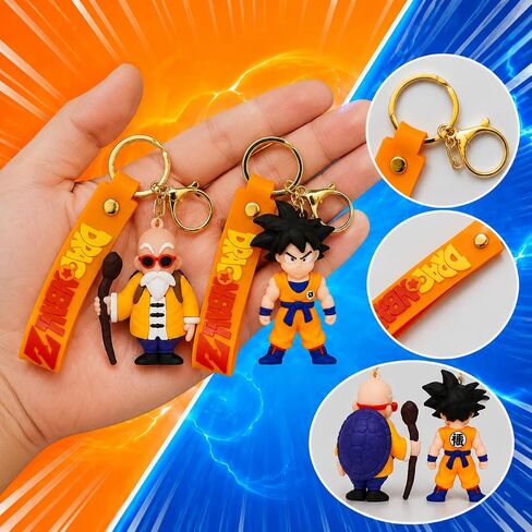 Cartoon keychain, cute cartoon character hanging decoration keychain, key ring pendant, 2-piece set in Saudi Arabia