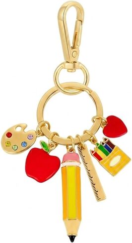 Teacher Keychain Back to School Gift for Women Apple Pencil Crayons Charm Key Ring Cute Handbag Bag Accessory Graduation Gifts in Saudi Arabia