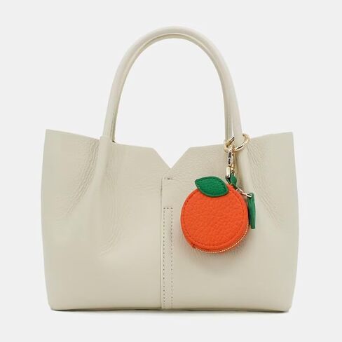 Cute Fruit Coin Purse Bag Charm,Mini Leather Coin Change Purse & Pouch Holder Keychain Charm for Handbag Tote Wallet Airtag Accessories,Kawaii Fruit Bag Charms for Girl Women Orange in Kuwait