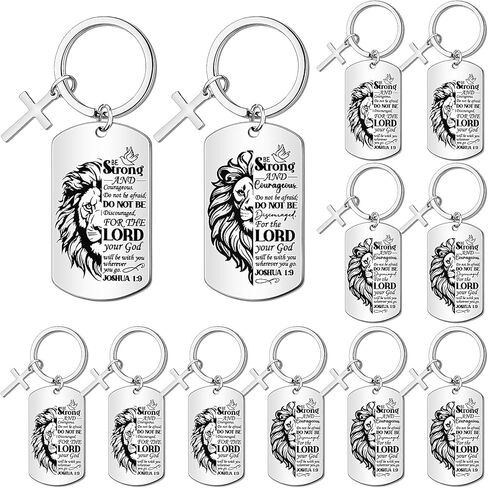 Liliaafar Christian Keychains Religious Inspirational Keychains Christian Church Gifts with Lion Bible Verse for Men in Kuwait