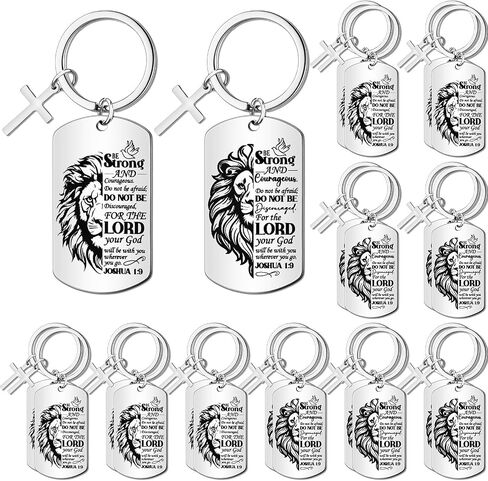 Liliaafar Christian Keychains Religious Inspirational Keychains Christian Church Gifts with Lion Bible Verse for Men in Kuwait