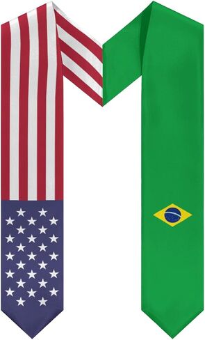 Brasil Brazil Mix United States Flag Graduation Stoles Shawls Sash International Study Graduate Scarves in Saudi Arabia