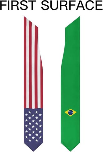 Brasil Brazil Mix United States Flag Graduation Stoles Shawls Sash International Study Graduate Scarves in Saudi Arabia