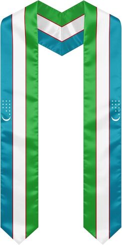Uzbekistan Flag Graduation Stole, Graduation Sash Scarf for International Students, 2026 Graduation Gifts in Kuwait