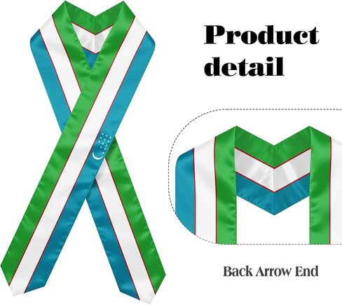 Uzbekistan Flag Graduation Stole, Graduation Sash Scarf for International Students, 2026 Graduation Gifts in Kuwait