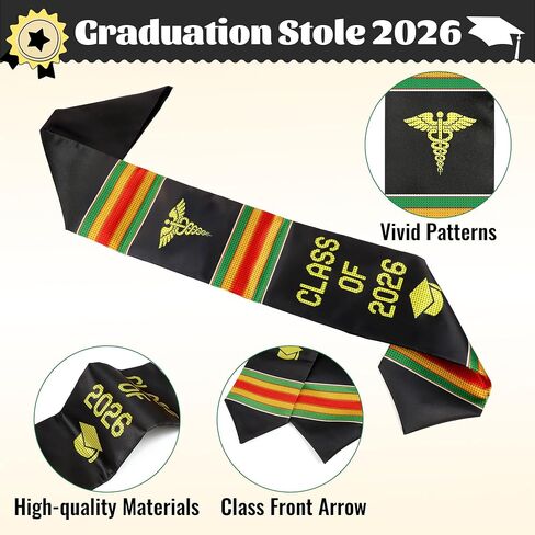 Black Nurse Magic Graduation Stole 2026, Kente Graduation Sash Class of 2026, African Nurse Grad Stole 2026 Nursing School College First Generation Graduation Gifts in Saudi Arabia