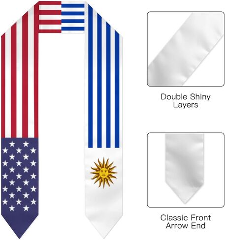 USA United States Mix Uruguay Flag Graduation Stole For International Student Stole Pride Cheers Shawls in Saudi Arabia