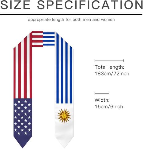 USA United States Mix Uruguay Flag Graduation Stole For International Student Stole Pride Cheers Shawls in Saudi Arabia