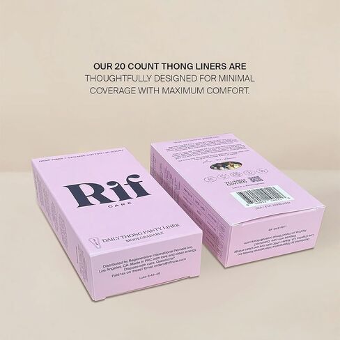 Organic Hemp Cotton Thong Liners 20 Count | Breathable Ultra Thin Panty Liners for Women | Plastic Free, Fragrance Free Daily Feminine Hygiene Protection for Light Flow in Saudi Arabia