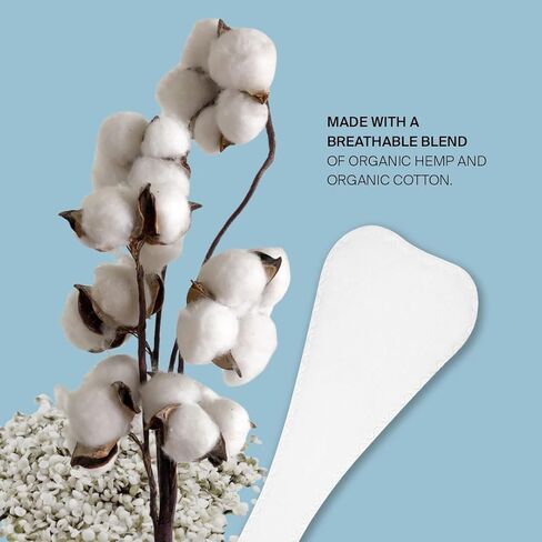 Organic Hemp Cotton Thong Liners 20 Count | Breathable Ultra Thin Panty Liners for Women | Plastic Free, Fragrance Free Daily Feminine Hygiene Protection for Light Flow in Saudi Arabia