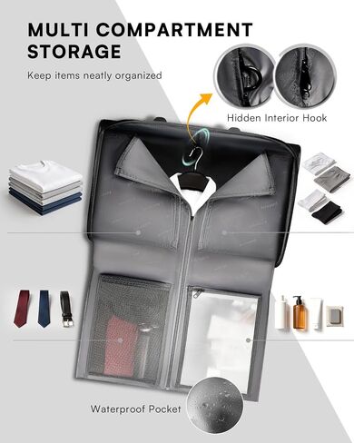Arcoyard Rolling Garment Bag with 2 Packing Cubes, Carry On Garment bag with 17.3 inch Laptop Compartment, Softside Expandable Wheeled Travel Suitcase Luggage for Business Trips, Men and Women, Black in Kuwait