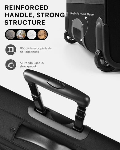 Arcoyard Rolling Garment Bag with 2 Packing Cubes, Carry On Garment bag with 17.3 inch Laptop Compartment, Softside Expandable Wheeled Travel Suitcase Luggage for Business Trips, Men and Women, Black in Kuwait