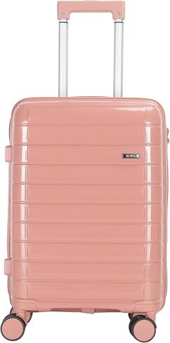 20" Carry On Luggage with TSA Lock, 22x14x9 Airline Approved Suitcase 360° Silent Spinner Wheels, Anti-Burst Zipper, Hardside PP Lightweight Travel Luggage (BLACK) in Saudi Arabia