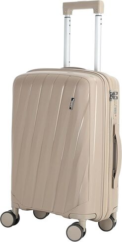 20" Carry On Luggage with TSA Lock, 22x14x9 Airline Approved Suitcase 360° Silent Spinner Wheels, Anti-Burst Zipper, Hardside PP Lightweight Travel Luggage (BLACK) in Saudi Arabia
