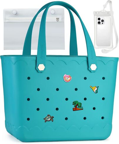 Rubber Beach Bag Waterproof Durable Large Tote Bag for Beach Sports Pool Swim Travel EVA Tote in Kuwait