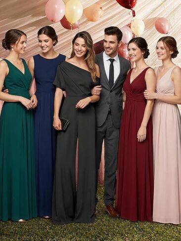 Mother of The Bride Pant Suits for Wedding One Shoulder Satin Short Sleeves Formal Wedding Guest Jumpsuits in Saudi Arabia