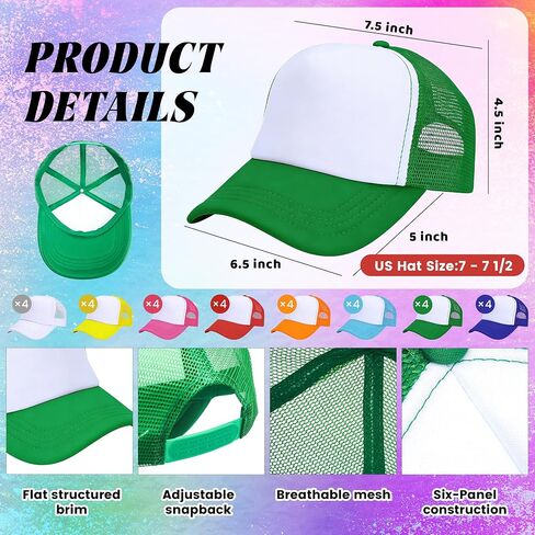 Joyclub 40 Pack Colorful Trucker Hats Bulk Adjustable Sublimation Hats Blank Snapback Mesh Baseball Cap for Man Women in Saudi Arabia