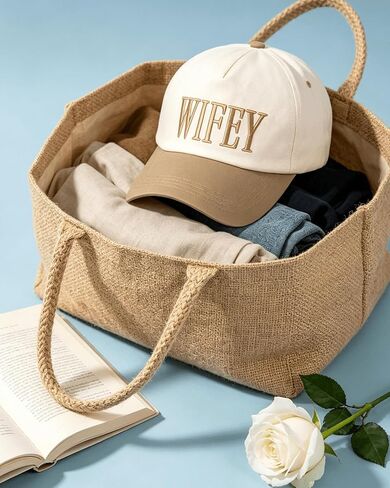 Wifey Embroidered Trucker Hat for Women | Bachelorette Party Favors, Honeymoon Gift, Wedding Decorations, Bride Accessory in Saudi Arabia