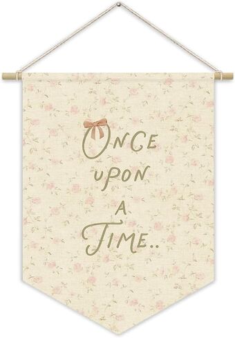 Once Upon A Time Princess Room Decor for Girls,Reading Corner Decor Pink Pennant Banner for Baby Girl Nursery Wall Hanging, Princess Playroom Toddler Bedroom Decorations 15x11 Inch in Saudi Arabia