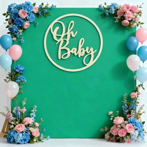 Oh Baby Sign for Backdrop, Wooden Boy or Girl Birthday Sign for Gender Reveal Decor, Baby Shower Decorations, 13.5 * 13.5 inches in Saudi Arabia