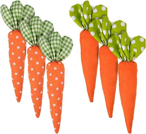 GSHLLO 6 Pcs Easter Fabric Carrots Artificial Craft Carrots Hanging Ornaments Holiday Decorative Carrots Fake Easter Vegetables Cute Fake Vegetables Photography Props for Bunny in Kuwait
