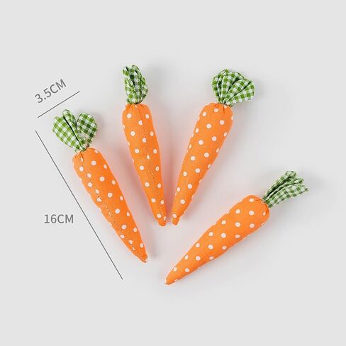 GSHLLO 6 Pcs Easter Fabric Carrots Artificial Craft Carrots Hanging Ornaments Holiday Decorative Carrots Fake Easter Vegetables Cute Fake Vegetables Photography Props for Bunny in Kuwait