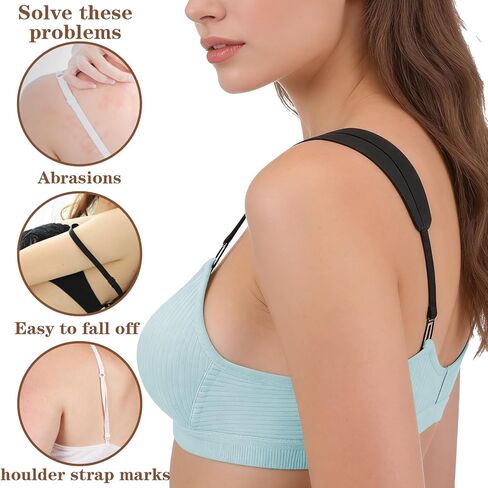 12pcs Bra Strap Cushion Anti Slip Bra Strap Holders For Slipping Silicone Shoulder Pads for Women Keep Bras Straps From Slipping 3 Colors Universal Fit in Kuwait