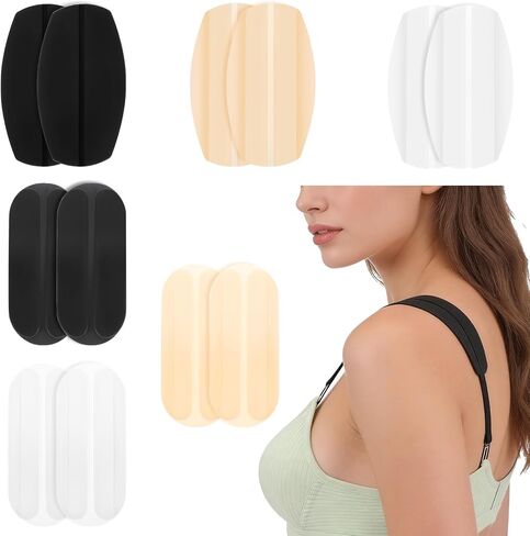 12pcs Bra Strap Cushion Anti Slip Bra Strap Holders For Slipping Silicone Shoulder Pads for Women Keep Bras Straps From Slipping 3 Colors Universal Fit in Kuwait