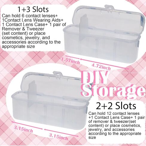 DIY Daily Contact Lens Organizer Case kit, Disposable Daily Contact Lens Storage Each Hold 24PCS lenses for Travel Outdoor Dispenser Daily for All Brand Cosmetic Contact Lens Colored/Soft/Daily Lenses in Saudi Arabia