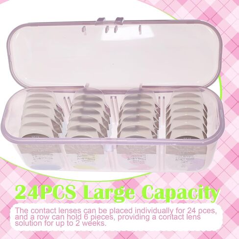 DIY Daily Contact Lens Organizer Case kit, Disposable Daily Contact Lens Storage Each Hold 24PCS lenses for Travel Outdoor Dispenser Daily for All Brand Cosmetic Contact Lens Colored/Soft/Daily Lenses in Saudi Arabia