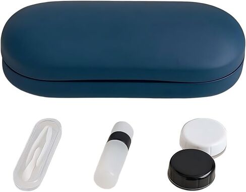 2 in 1 Eyeglass & Contact Lens Case with Mirror, Double Sided Travel Kit, Dual Portable Storage Box for Glasses in Saudi Arabia